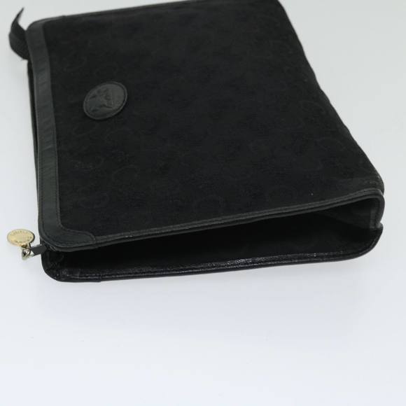 CELINE C Macadam Canvas Clutch Bag Black Auth ac2823 - Picture 4 of 16